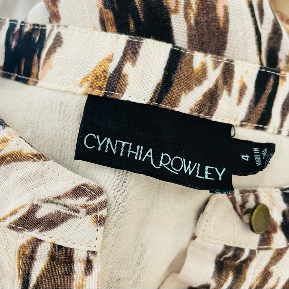 Cynthia Rowley Ikat Sleeveless Linen Dress - Picture 7 of 8